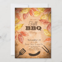 Fall BBQ Invitation, Autumn Barbeque Party