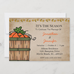 Fall BBQ Wedding Reception Invitation