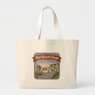 Fall Beach Towns Large Tote Bag