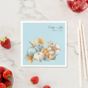 Fall Beach Wedding Pumpkin Napkins