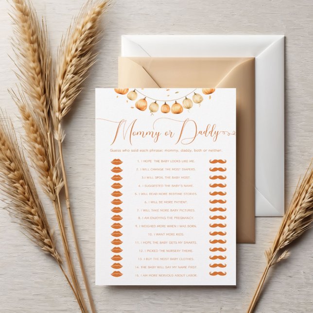 Fall bear pumpkin Who Said It Mommy or Daddy game (Creator Uploaded)