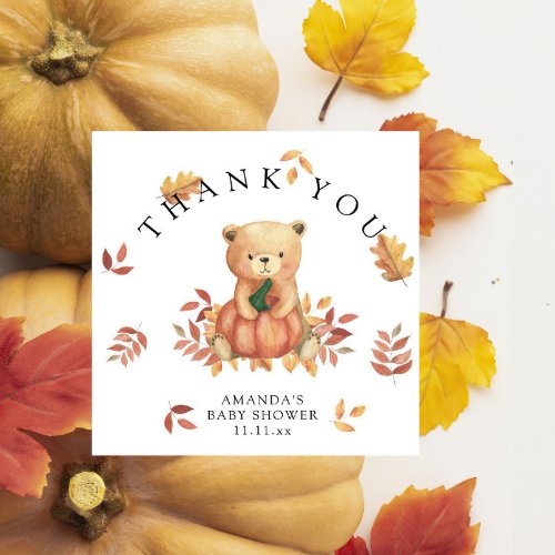 Fall Bear with pumpkin _ thank you