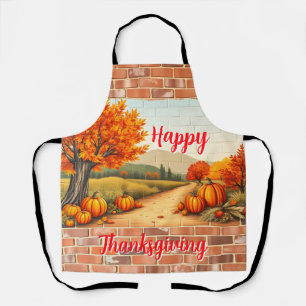 Fall Beautiful Modern Happy Thanksgiving Apron