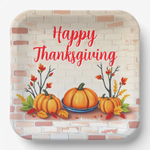 Fall Beautiful Popular Happy Thanksgiving Paper Plates