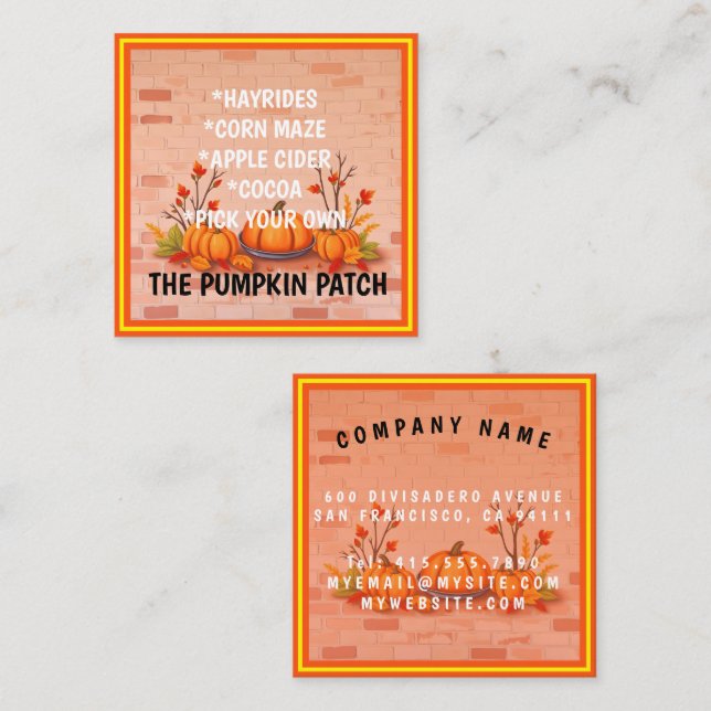Fall Beautiful Popular Happy Thanksgiving Square Business Card (Front/Back)