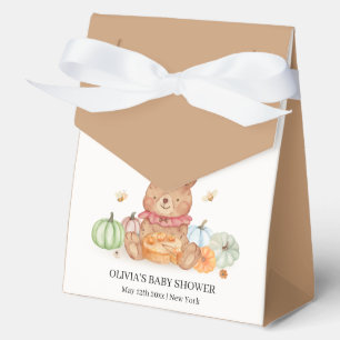 Fall Bee Cutie Pumpkin Pie Teddy Bear Baby Shower  Favor Boxes