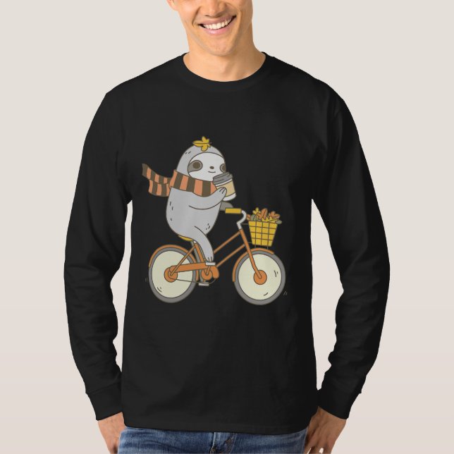 Fall Biking Sloth T-Shirt (Front)