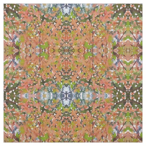 Fall birch forest watercolor fabric