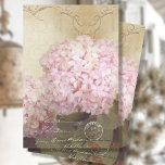 Fall Bird Floral Pink Hydrangea Ephemera Decoupage Tissue Paper<br><div class="desc">RIGHT SIDE image for cabinet doors or to create a pair of wall art images. Muted, late summer early fall garden, with dusty pink hydrangeas, a warm cream stucco wall, twig background and foliage. A gently autumn color palette with softly faded colors. There is companion version of this design that...</div>