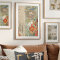 Fall Bird Nest Orange Floral Foliage Decoupage Art
