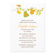 Fall Birds Autumn Themed Girl Baby Shower Invitation
