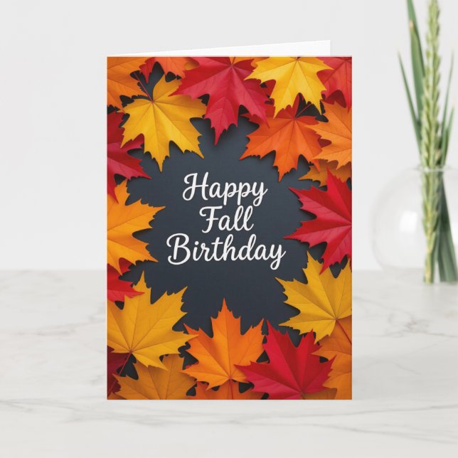 Fall Birthday Card, Fall Birthday, Autumn Card (Front)