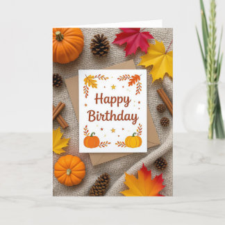 Fall Birthday Card, Fall Birthday, Autumn Card, Au Holiday Card