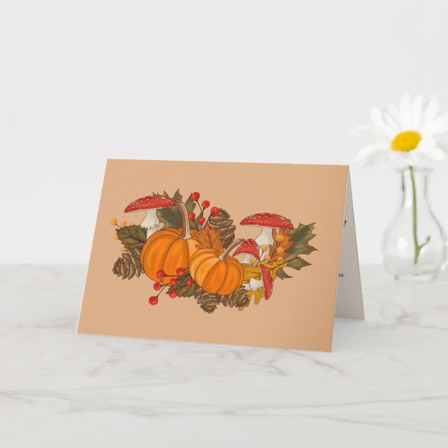 Fall Birthday Card for Him Personalize Message (Small Plant)