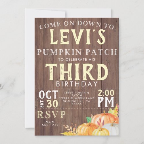 FALL BIRTHDAY INVITE