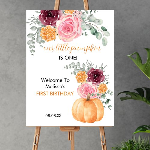 Fall Birthday Our Little Pumpkin is one welcome Foam Board