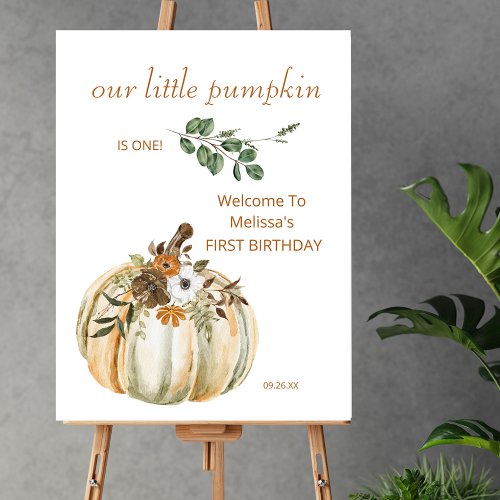 Fall Birthday Our Little Pumpkin is one welcome Foam Board
