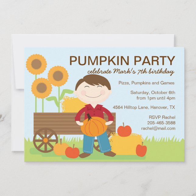 Fall Birthday Party Invitation (Front)