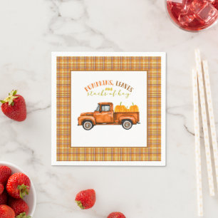 Fall Birthday Truck Napkin