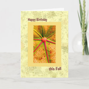 Fall Birthday, Yellow and Gold Card
