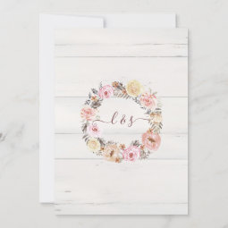 Fall Black Blush Pink Watercolor Floral Rose Gold Invitation | Zazzle