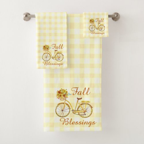 Fall blessings bicycle bath towel set