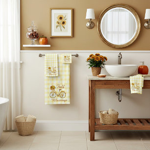 Fall blessings bicycle bath towel set