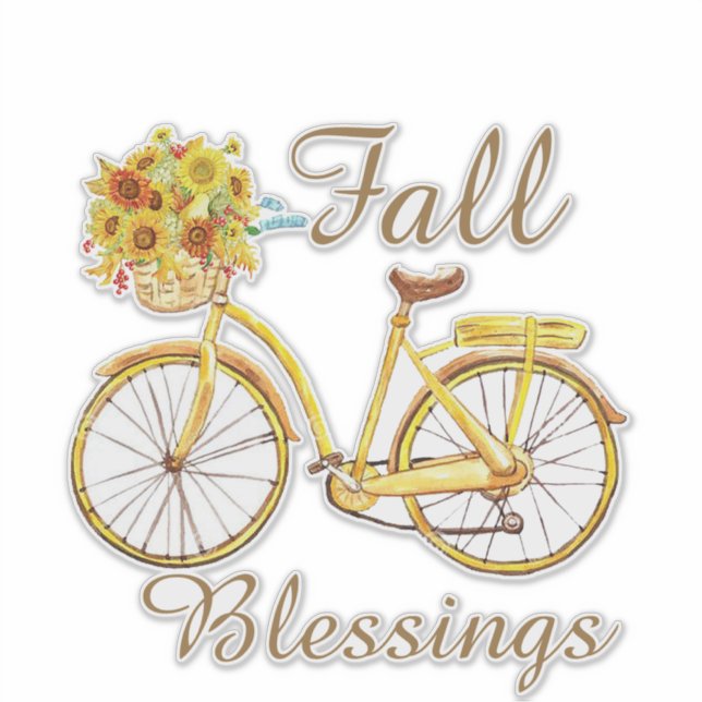 Fall blessings bicycle sticker (Front)