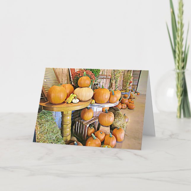 Fall Blessings Fall Pumpkin Display Card (Front)