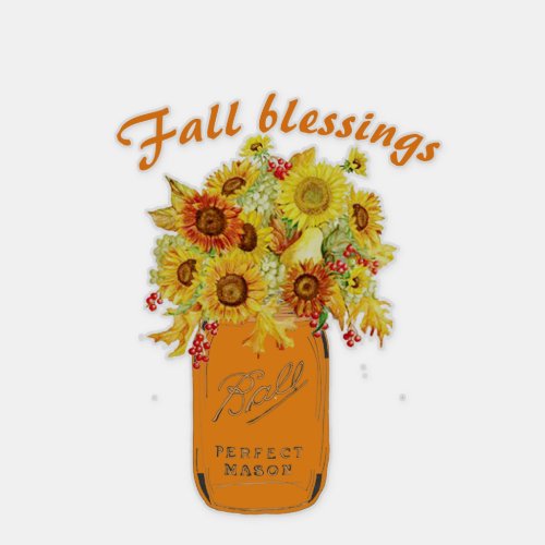 Fall blessings floral sticker