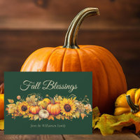 Fall Blessings Pumpkins Custom Green Thanksgiving