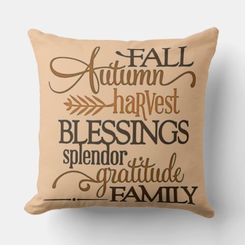 Fall Blessings Throw Pillow