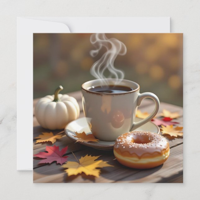 Fall Blessings, Warm Coffee and a Donut Card (Front)