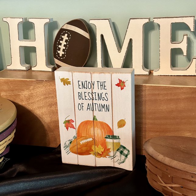 Fall Blessings Watercolor Custom Wooden Box Sign (Creator Uploaded)