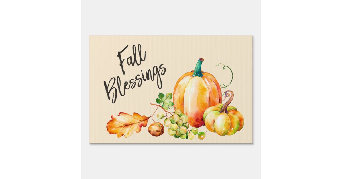 Fall Blessings Yard Sign | Zazzle