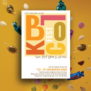 Fall Block Fest Retro Type Neighborhood Event Invitation