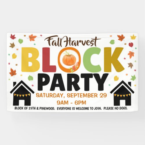 Fall Block Party Banner