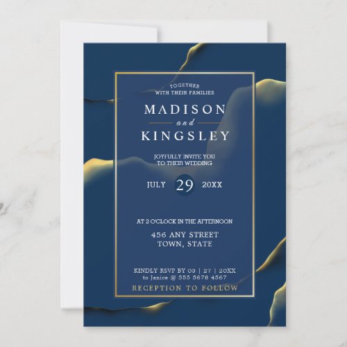 Fall Blue Incredible Budget Wedding Invitation