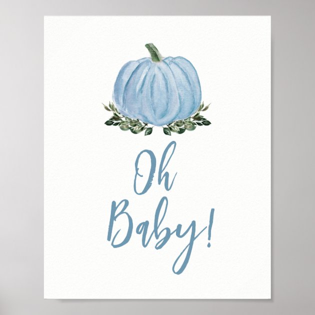 Blue pumpkin baby store shower