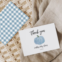 Fall Blue Pumpkin Baby Shower Thank You Cards