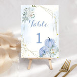 Fall Blue Pumpkin Boy Baby Shower Party Table Number<br><div class="desc">Enhance the elegance and charm of your baby shower with our Fall Blue Pumpkin Floral Baby Shower Table Numbers. Perfectly designed to blend the seasonal beauty of autumn with a celebration of your little one's arrival, these table numbers are both functional and stylish, guiding your guests to their seats with...</div>