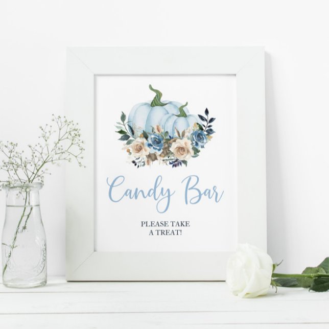 Fall Blue Pumpkin Boy Shower Candy Bar  Poster (Creator Uploaded)