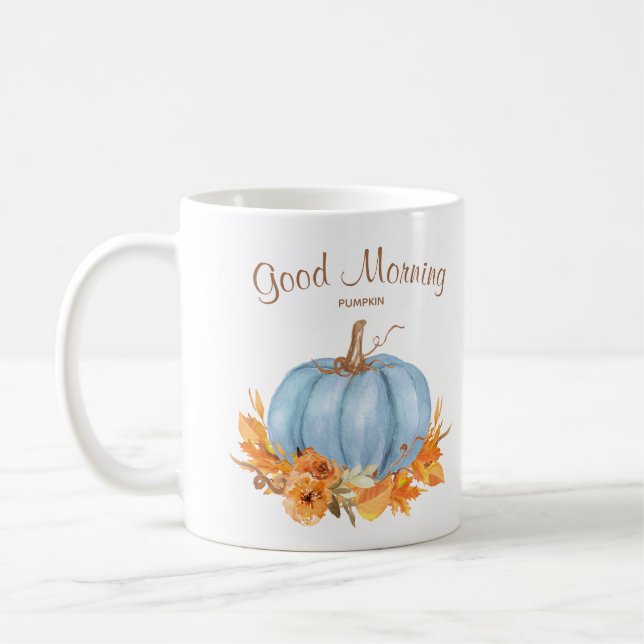 Fall Blue Pumpkin Coffee Mug (Left)