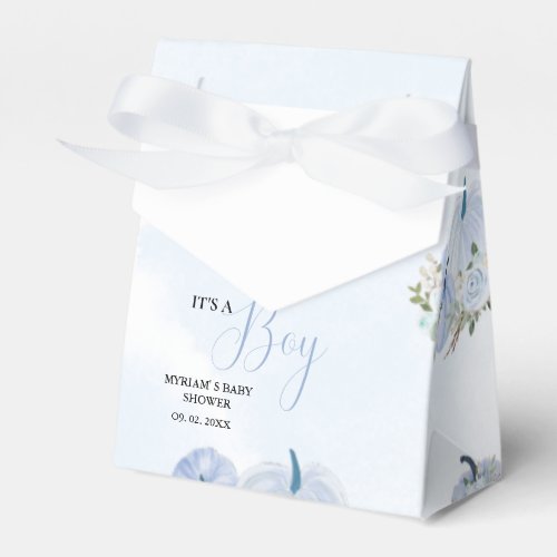 Fall Blue Pumpkin  Floral Boy  Baby shower  Favor Boxes