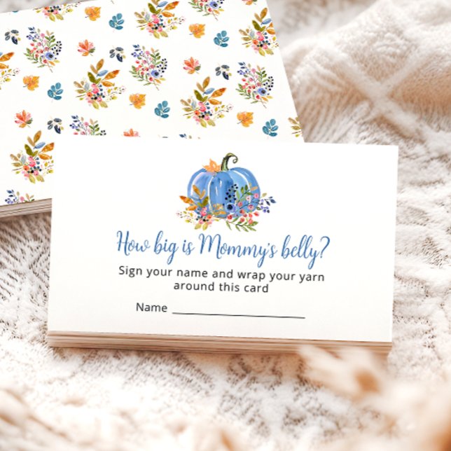 Fall Blue Pumpkin How Big is Mommy’s belly Enclosure Card (Creator Uploaded)