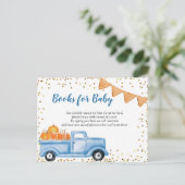 Fall Blue Pumpkin Truck Books for Baby Card (Standing Front)