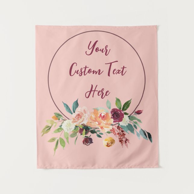 Fall Blush Bridal Shower Prop Photo Booth Backdrop (Front)