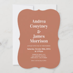 Fall Blush Terracotta Wedding Invitation