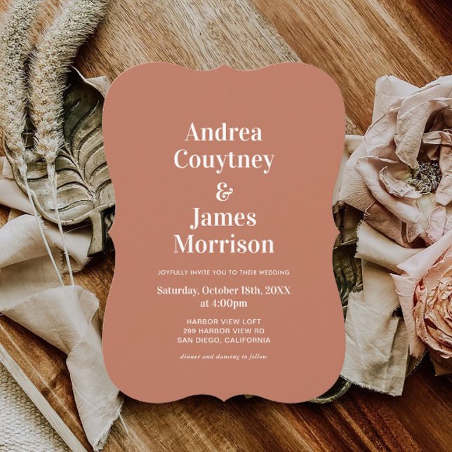 Fall Blush Terracotta Wedding Invitation (Creator Uploaded)
