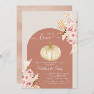 Fall Boho Arch Pumpkin Falling in love Invitation